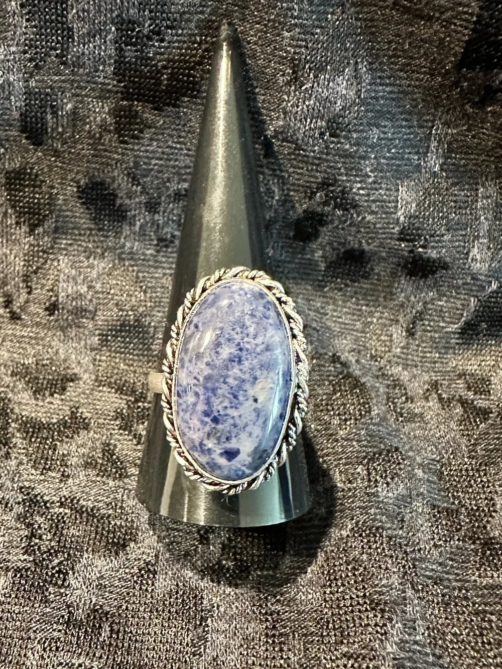 Silver Ring with Blue Stone - Elegant Women’s Fashion Jewelry